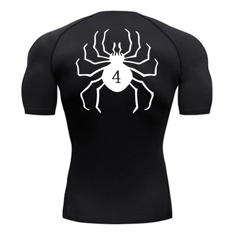 Rash Guard - Kaus kompresi motif laba-laba untuk pria
