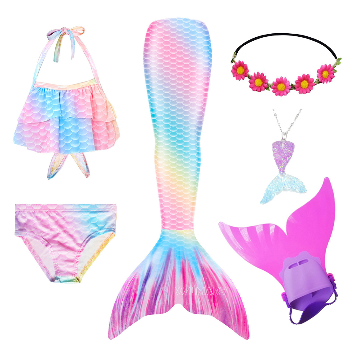 6 Buah/Set Kostum Putri Duyung - Swim Fins ulasan dan harga